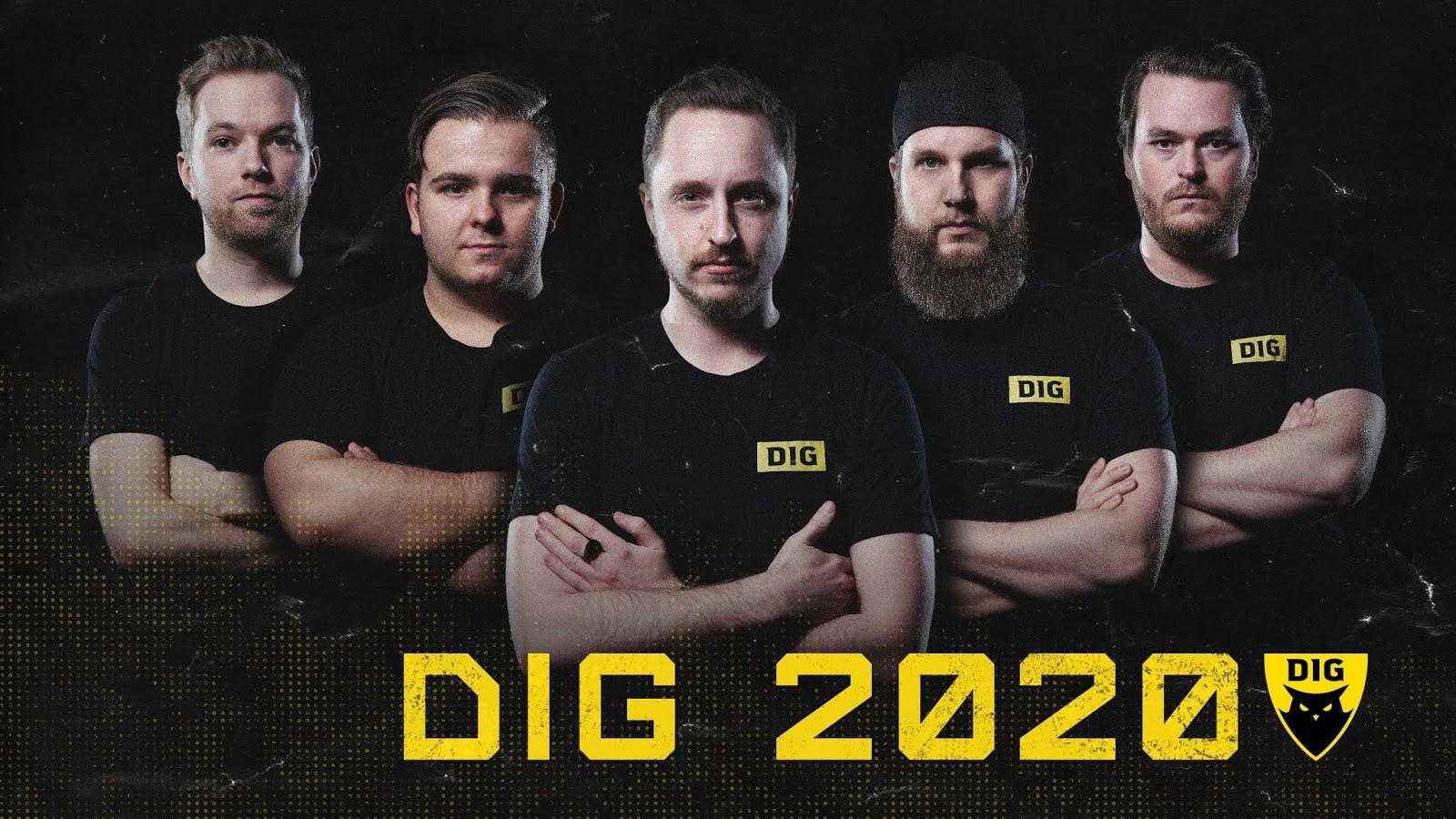Dignitas 2020 CS:GO roster of Xizt, hallzerk, Get_Right, F0rest, and Friberg