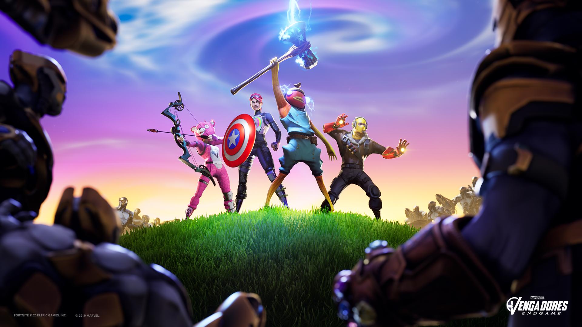 Fortnite characters with avengers weapons