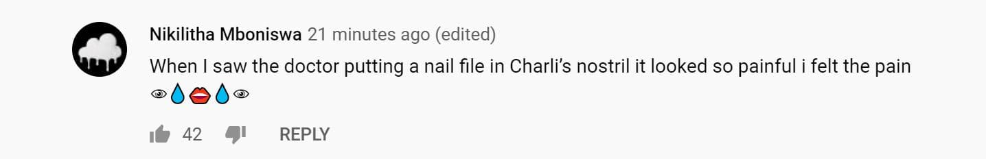 Commenters freak out over Charli's nose procedure.