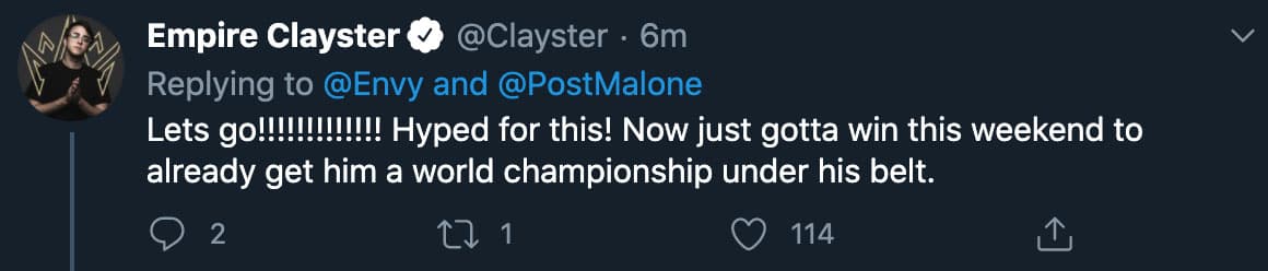 post malone clayster tweet