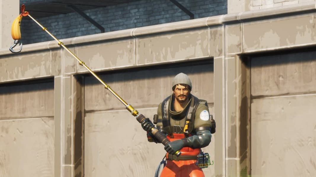 Fortnite character with a fishing rod