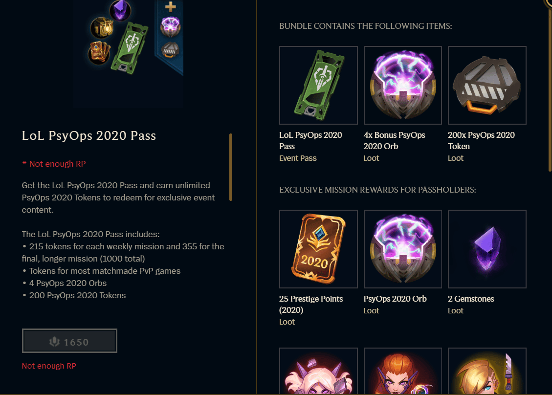 PsyOps Event Pass in League of Legends