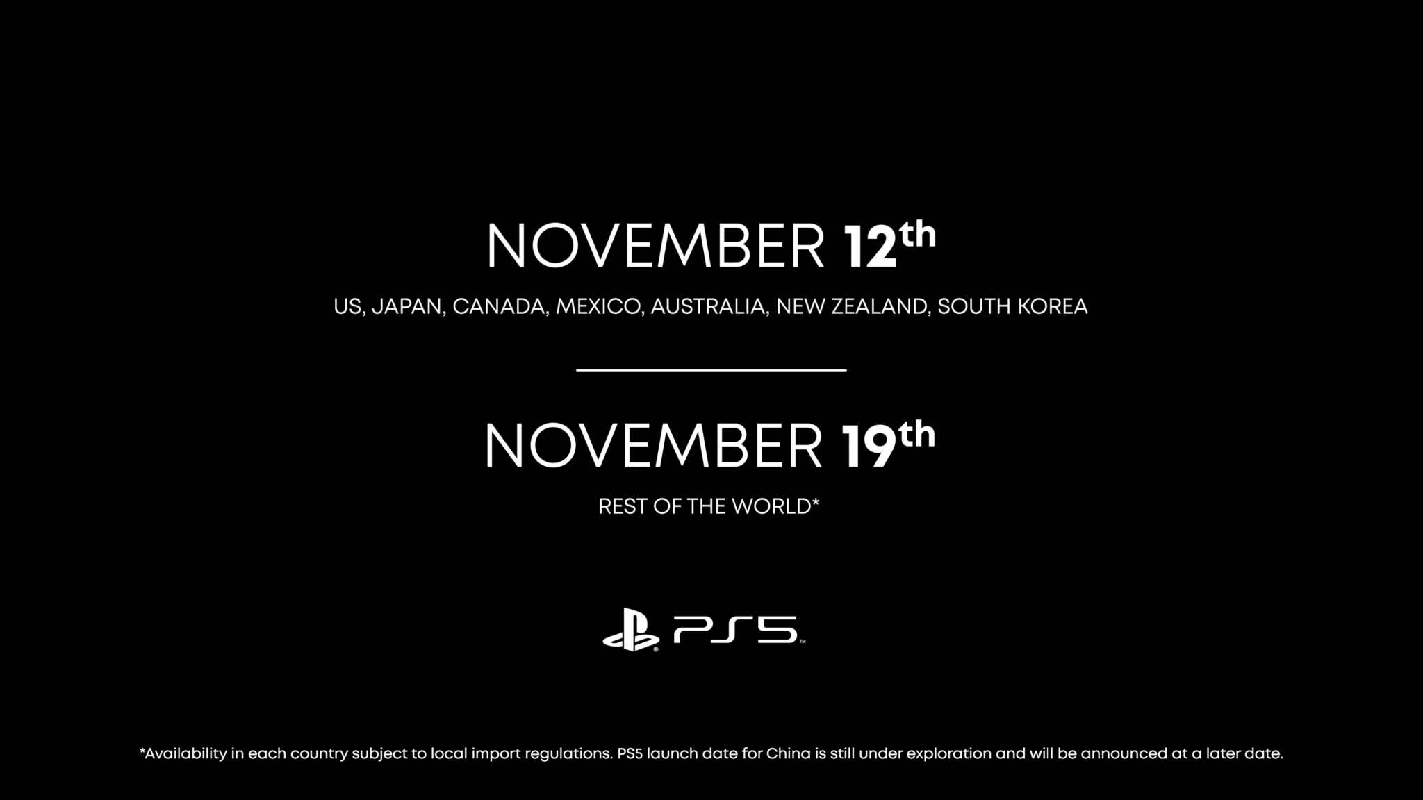 Sony PS5 launching in November