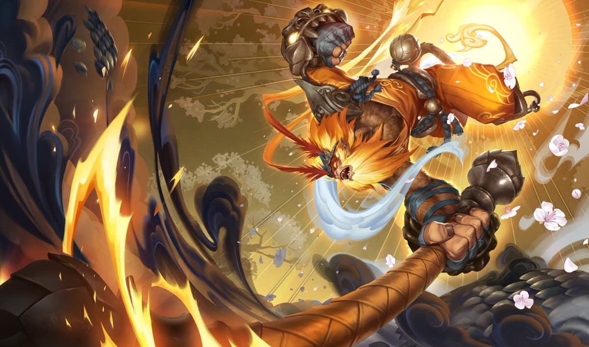 Wukong's radian skin splash art in League of legends