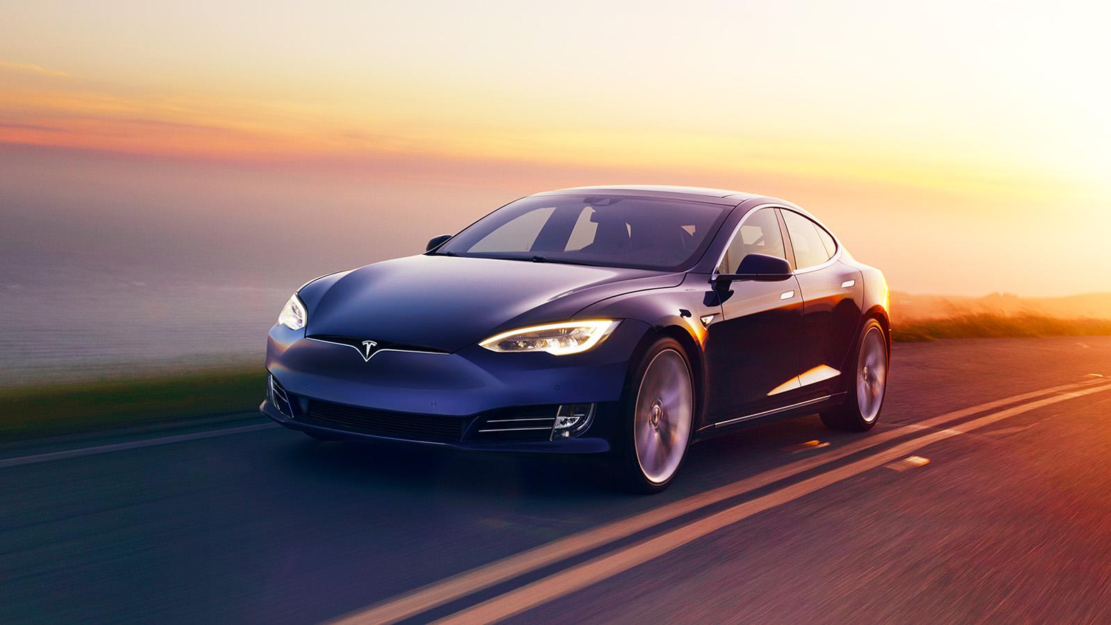 Tesla Model S Sunset