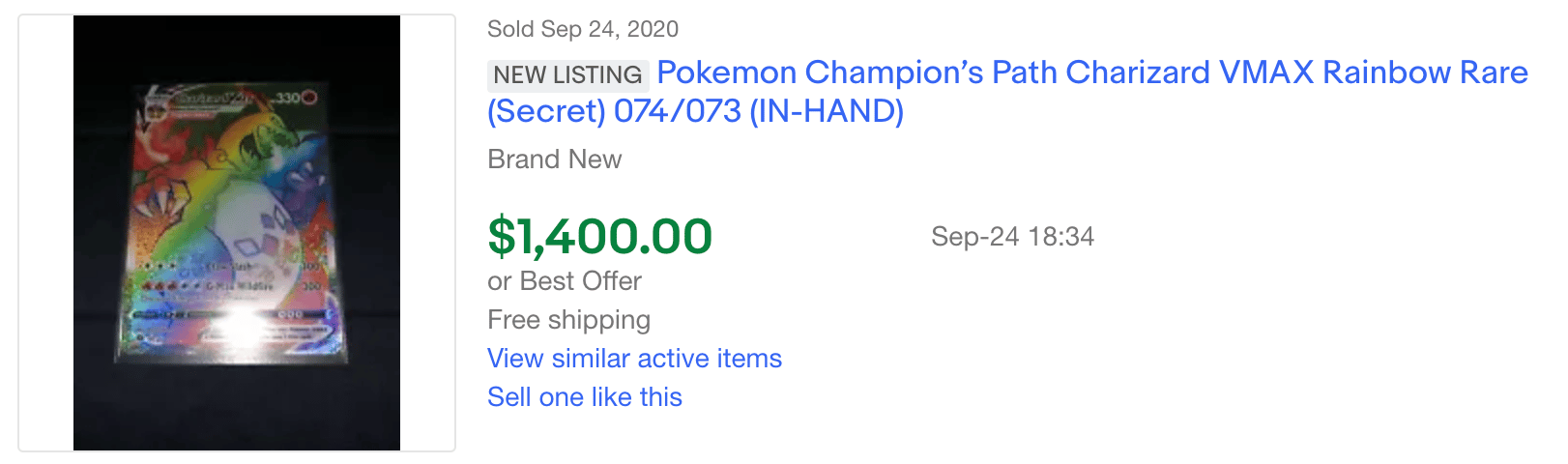 pokemon charizard ebay listing