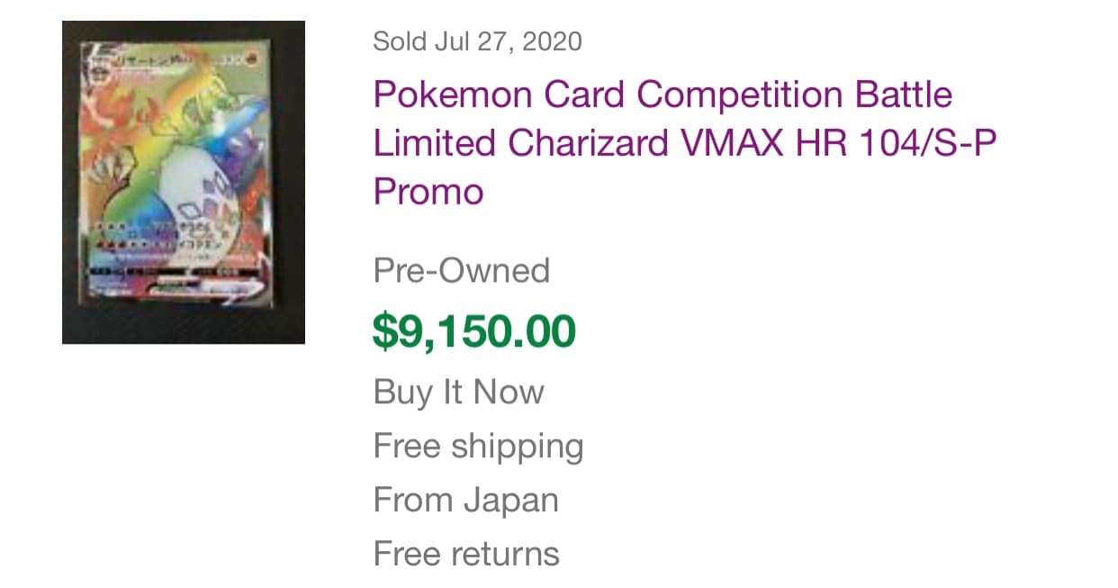 charizard ebay listing 