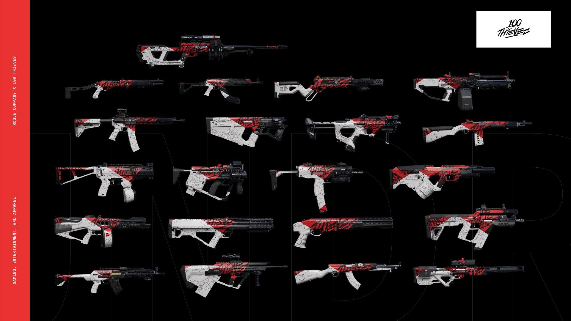 100 Thieves Rogue Company Weapon skins