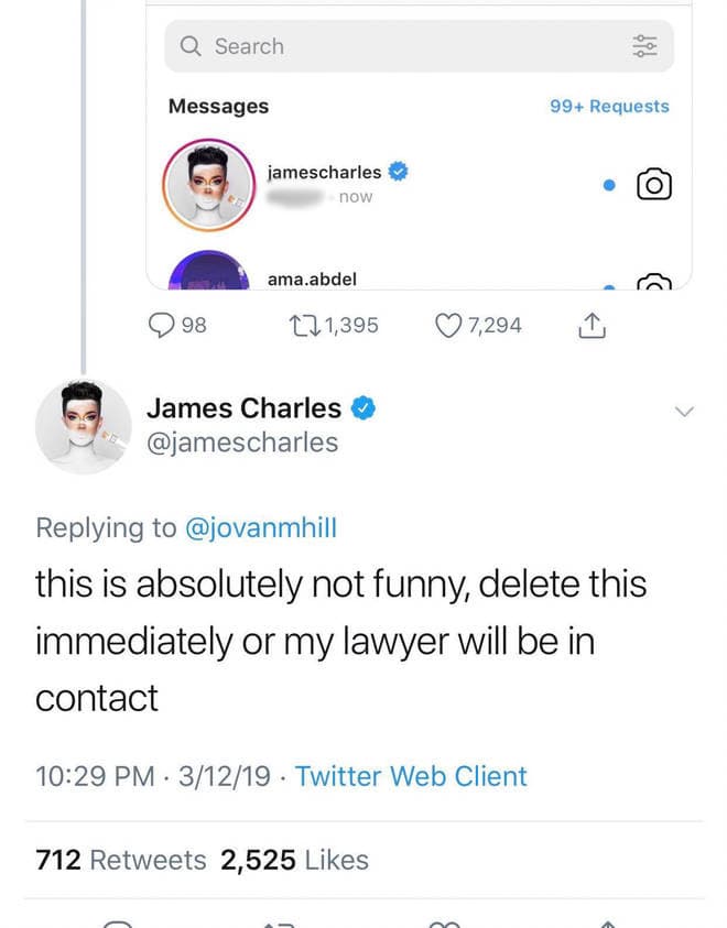 James Charles, Twitter