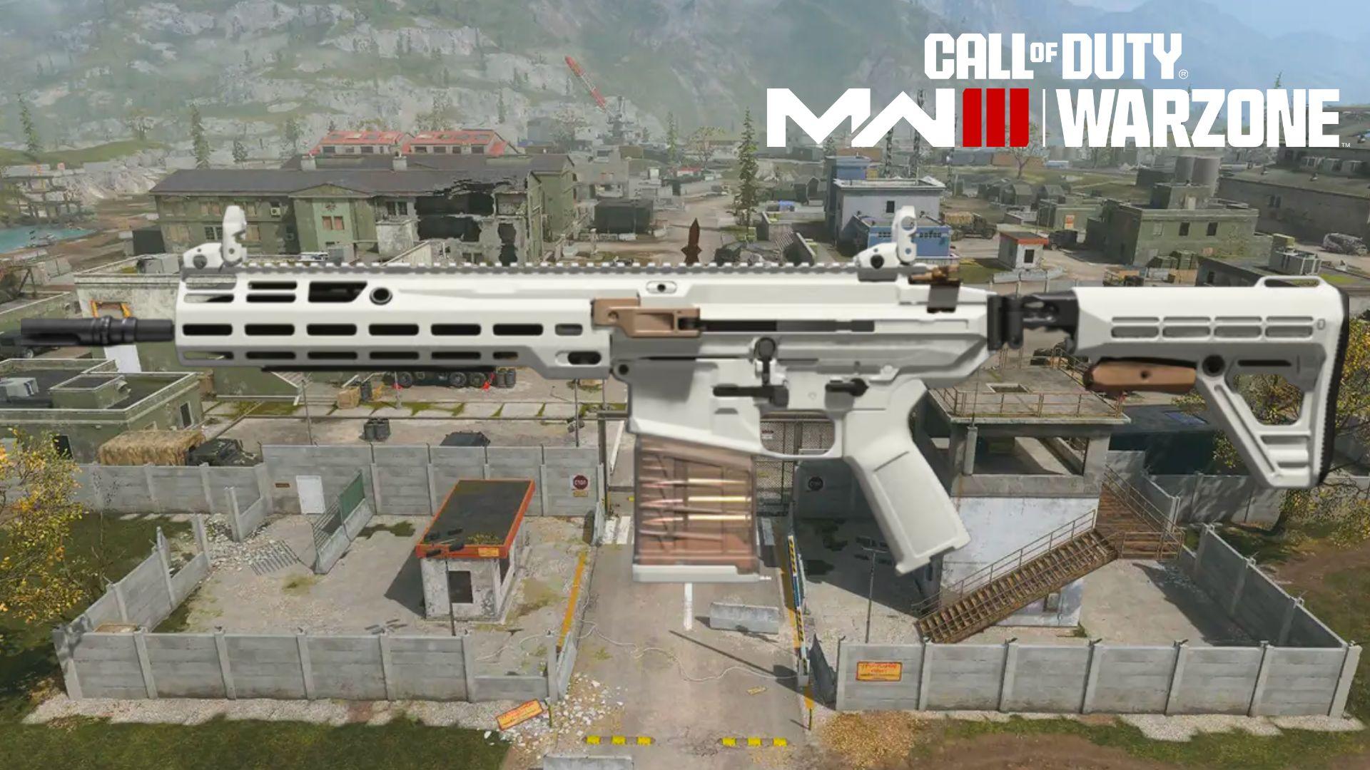 White Basb-B assault rifle in Modern Warfare 3 on Warzone map