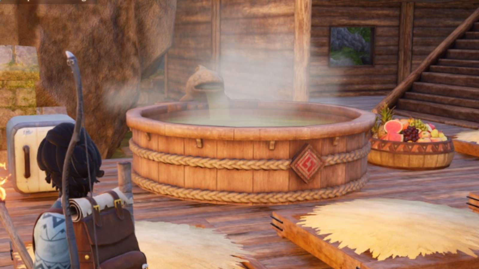 A screenshot featuring a Hot Spring in Palworld.