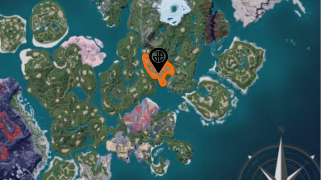 A map of where to find Gobfin in Palworld