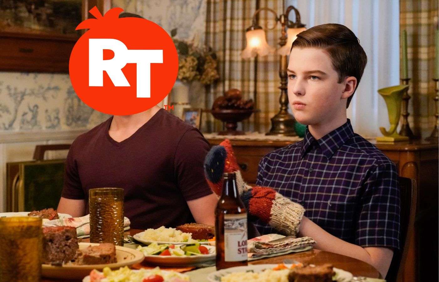 Young Sheldon and the Rotten Tomatoes logo