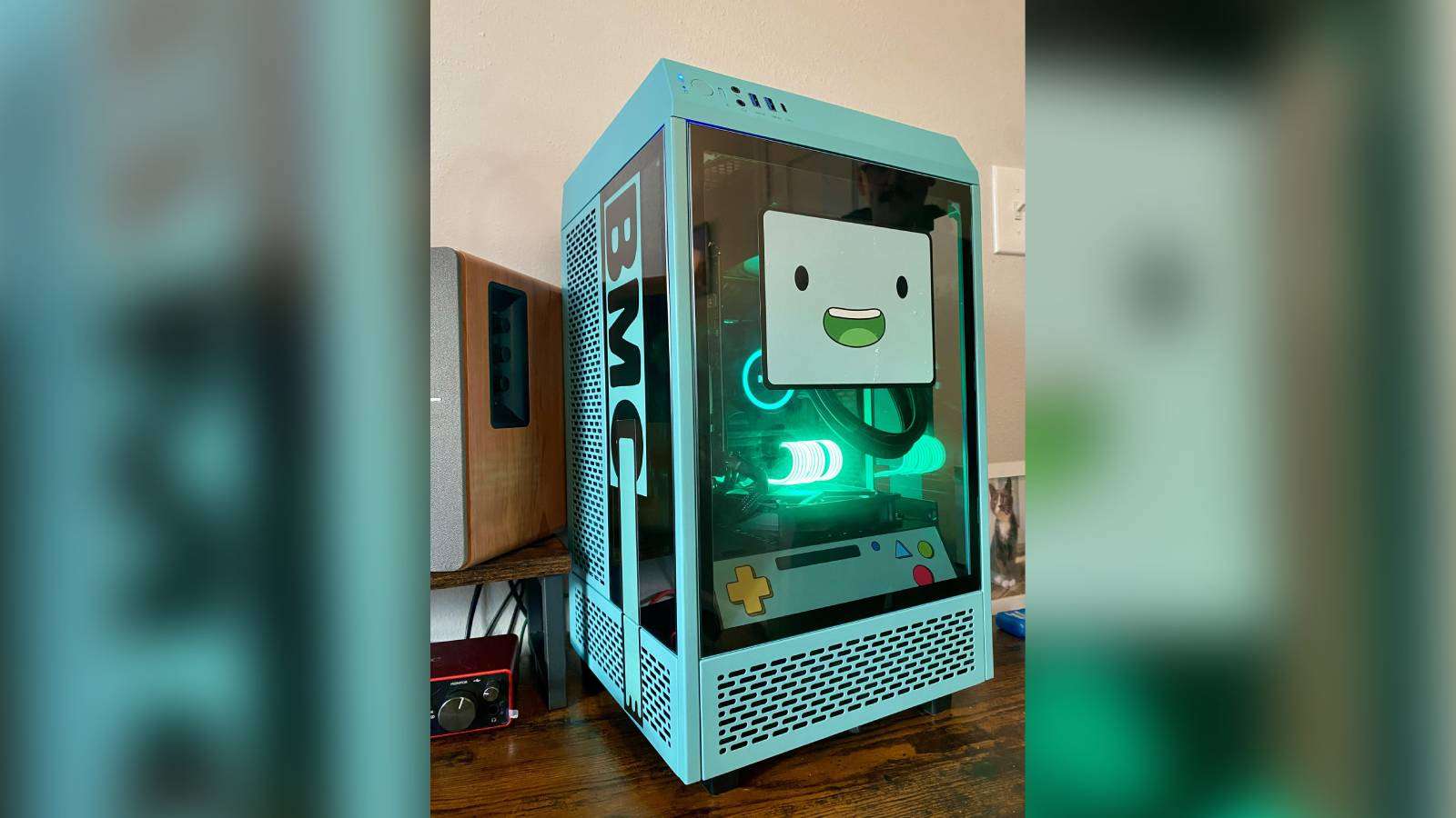 Image of the BMO PC build posted by Reddit user trombonerz.