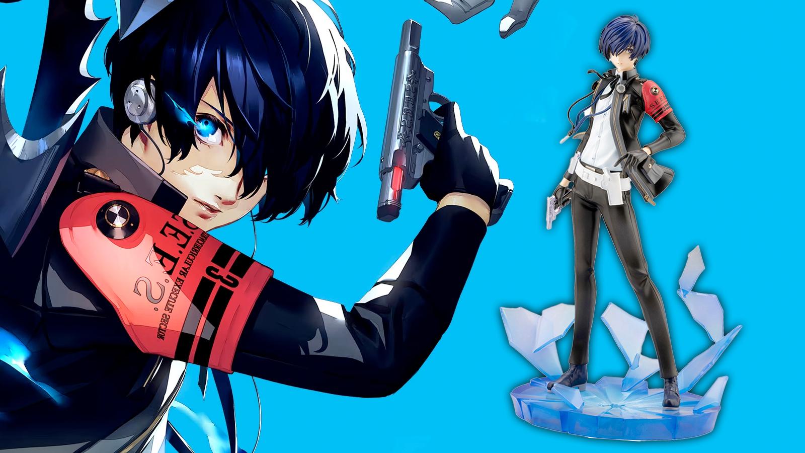 persona 3 reloaded statue with key art next to it for comparison