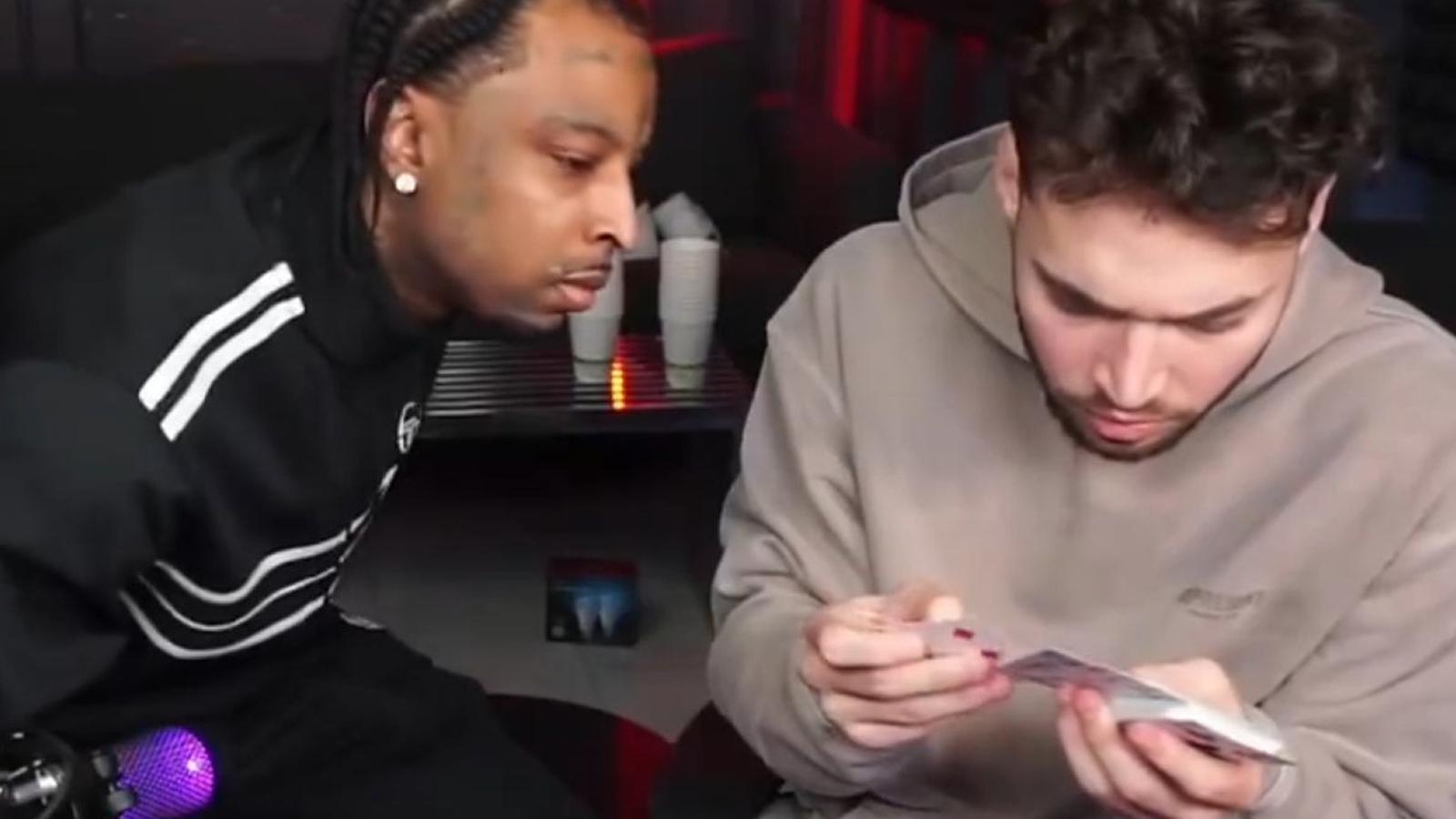 21 Savage accused by Adin Ross fans of cheating during gambling stream