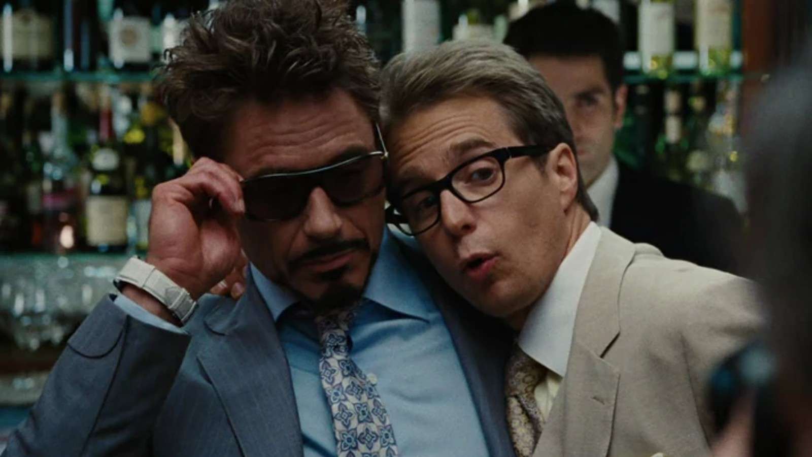 Robert Downey Jr. and Sam Rockwell in Iron Man 2