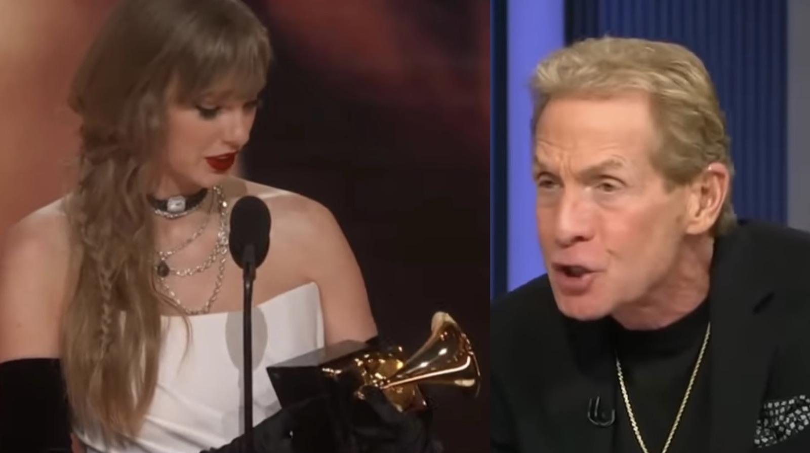 Skip Bayless celebrates Taylor Swift’s Grammy night ahead of Super Bowl LVIII