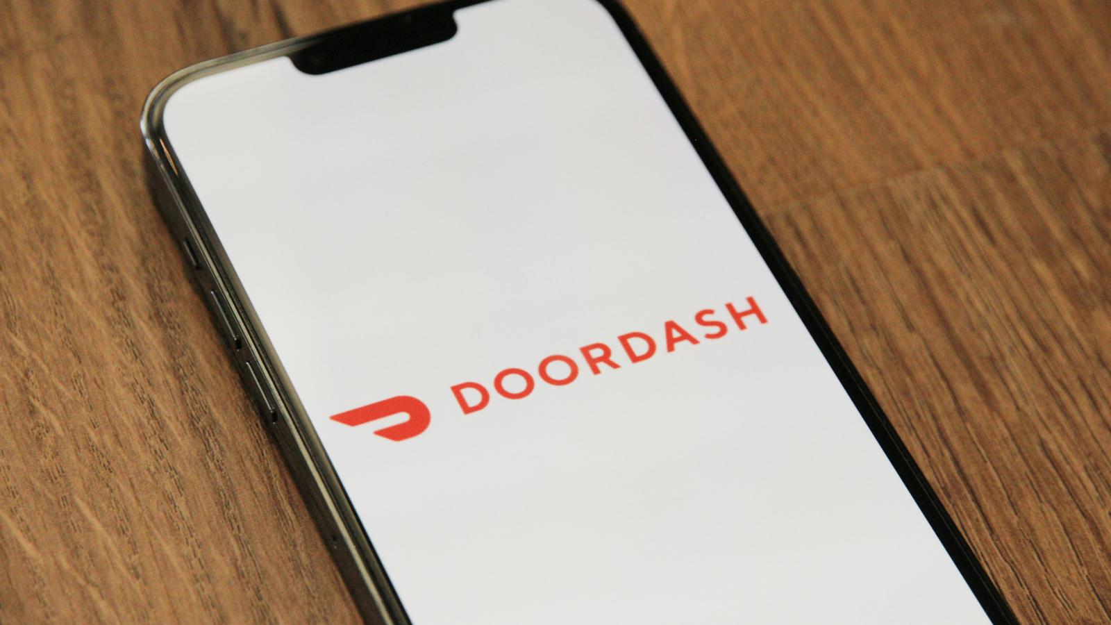 DoorDash logo on a phone