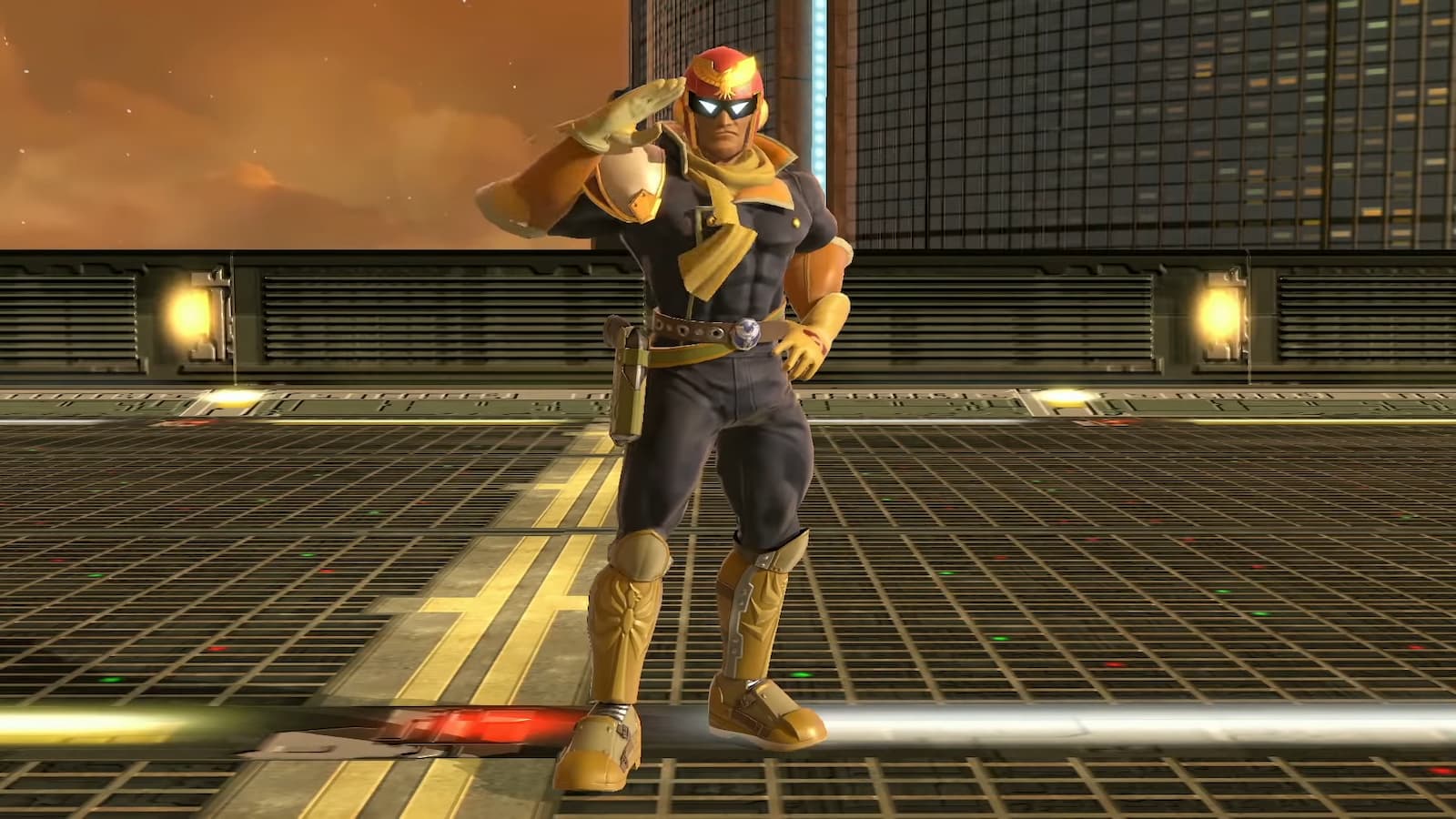 Captain Falcon saluting Smash Bros