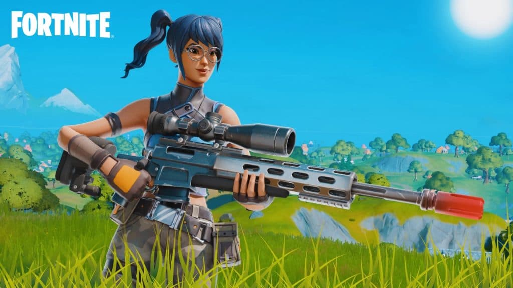 Fortnite player with a Sniper