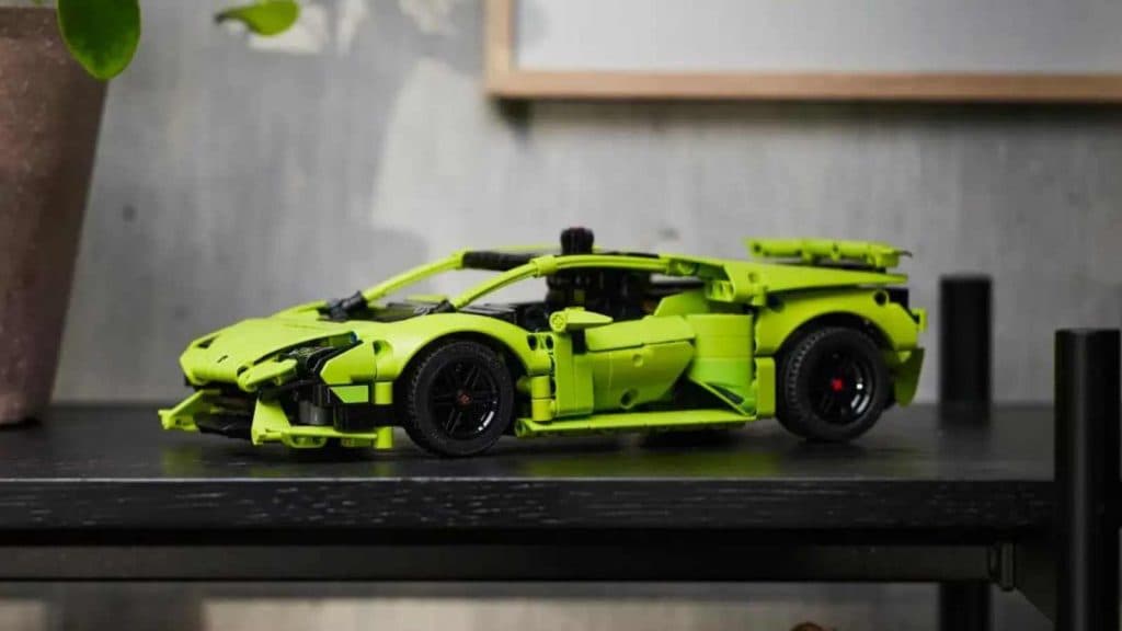 The LEGO-reimagined Lamborghini Huracán Tecnica on display