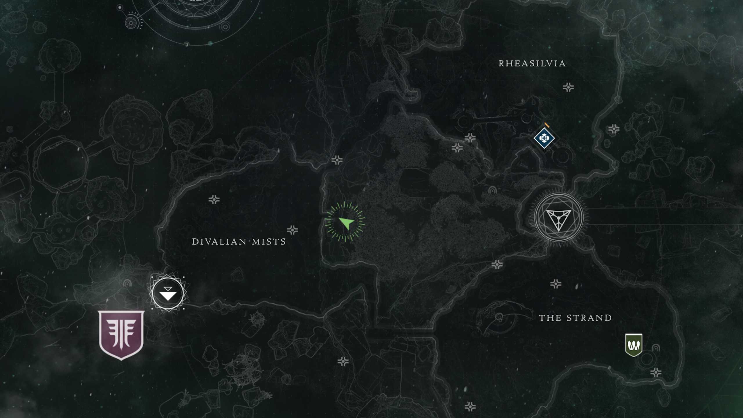 Map of where to find East Divalian Mists Ascendant Chest in Destiny 2.