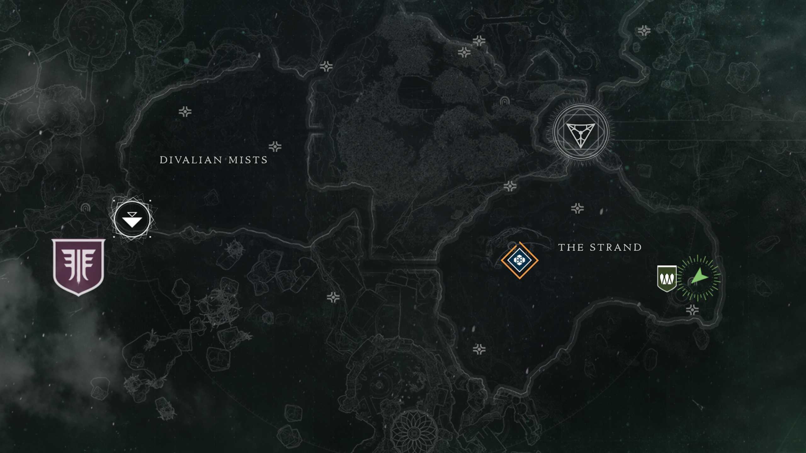 Map of where to find Ascendant Chest in Aphelion's Rest lost sector