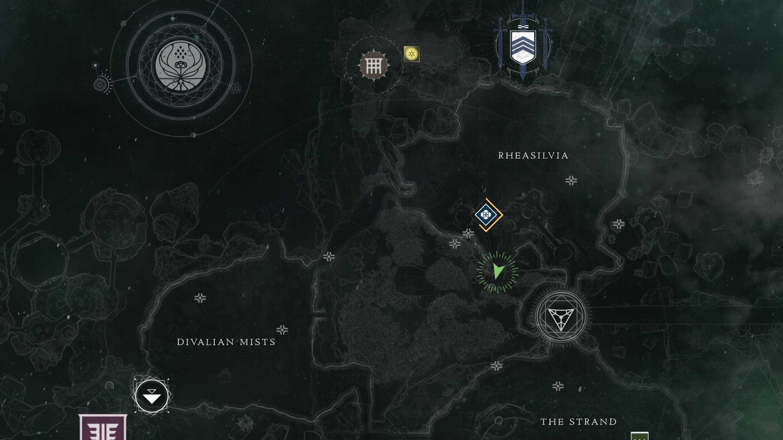Map of where to find Ascendant Chest in Chamber of Starlight lost sector