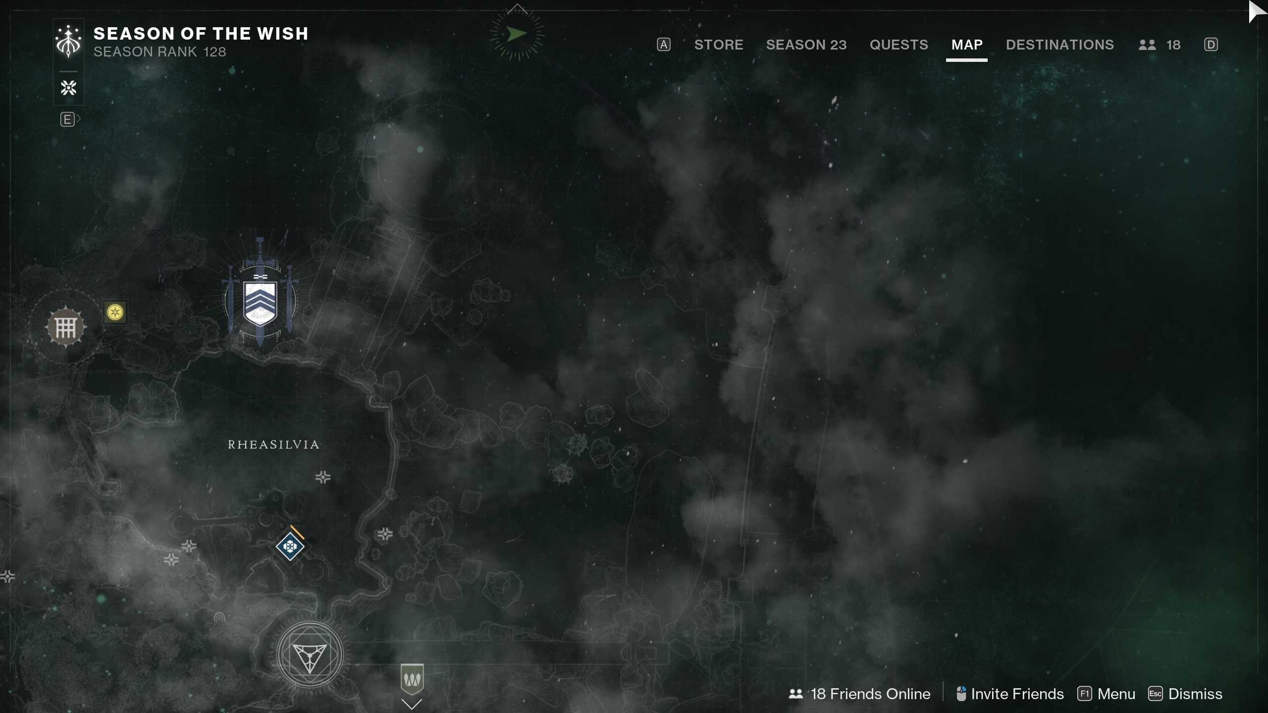 Map of Harbinger's Seclude Ascendant Chest location in Destiny 2.