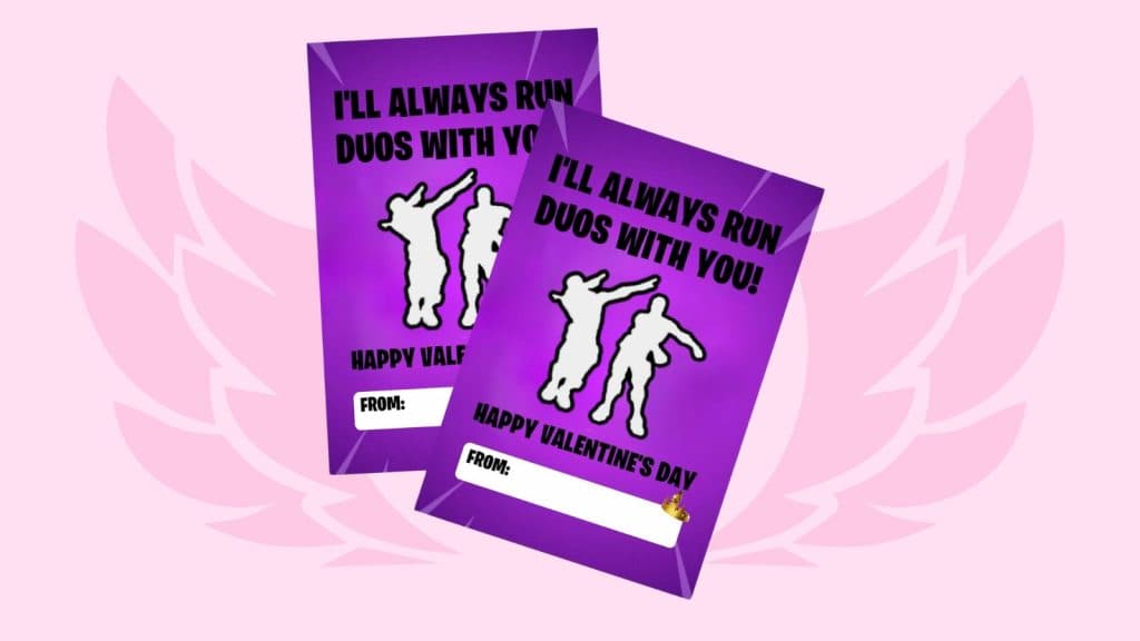 Fortnite Duos Valentines card