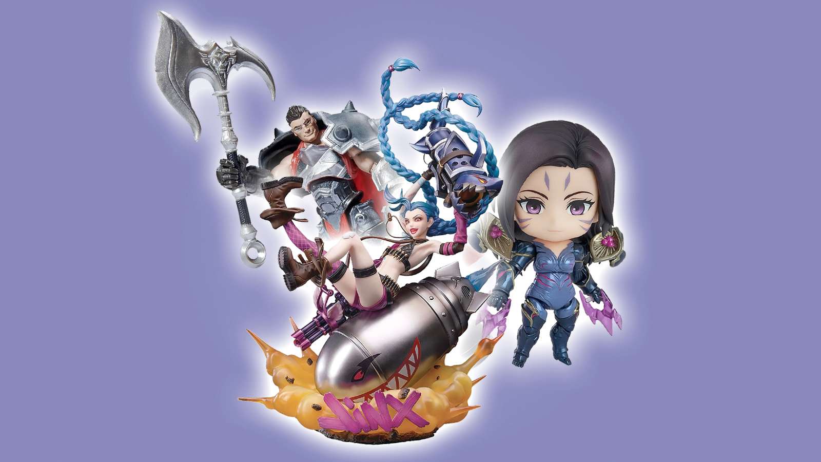League of Legends characters in figure and statue form
