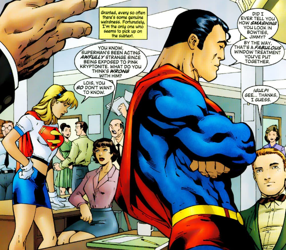 Superman affected by Pink Kryptonite