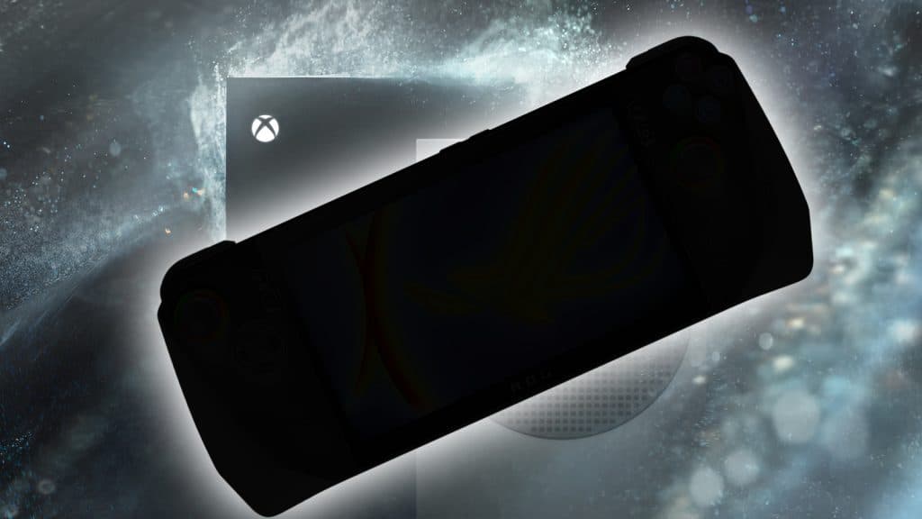 Xhox Handheld silhouette next to consoel renders with outer glow