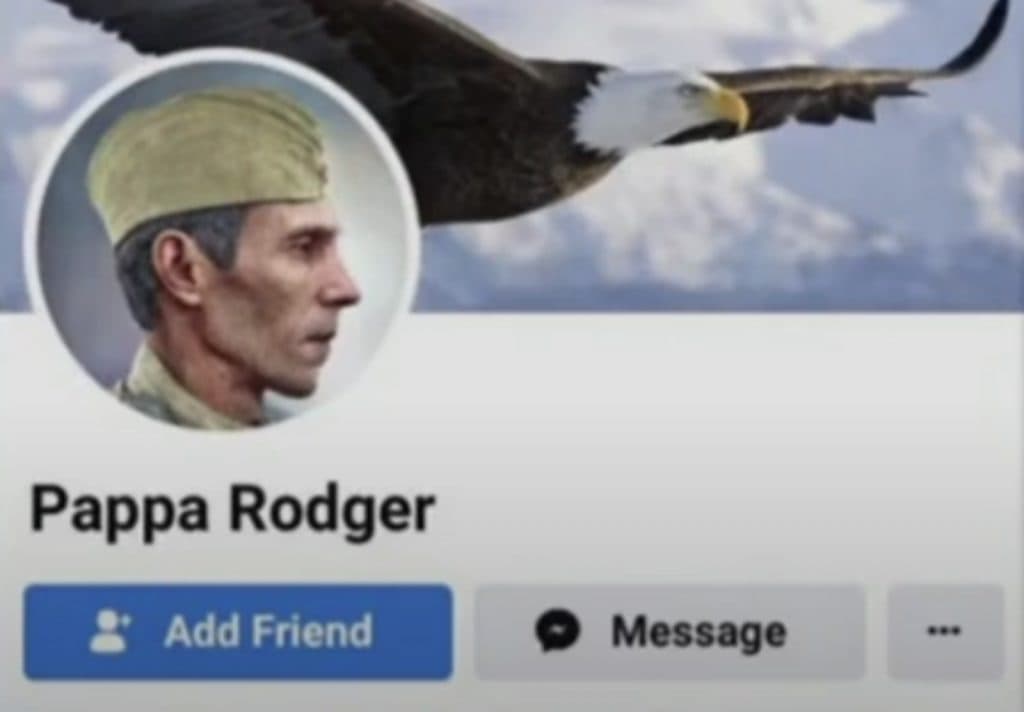 Still of the Pappa Rodgers Facebook account