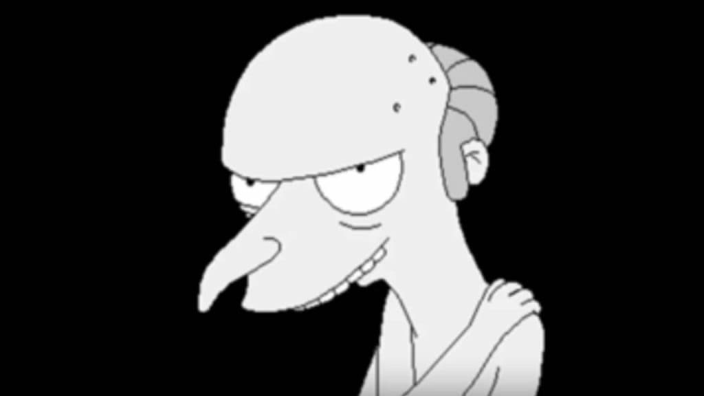 Image of Mr Burns from the custom Steam Deck startup movie.