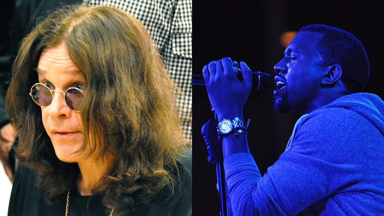 Ozzy Osbourne and Kanye West in a side-by-side photo