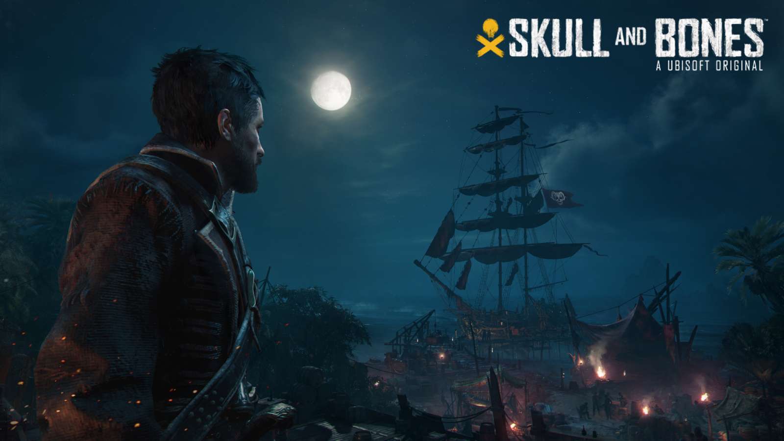 an image of a character and ship from skull and bones