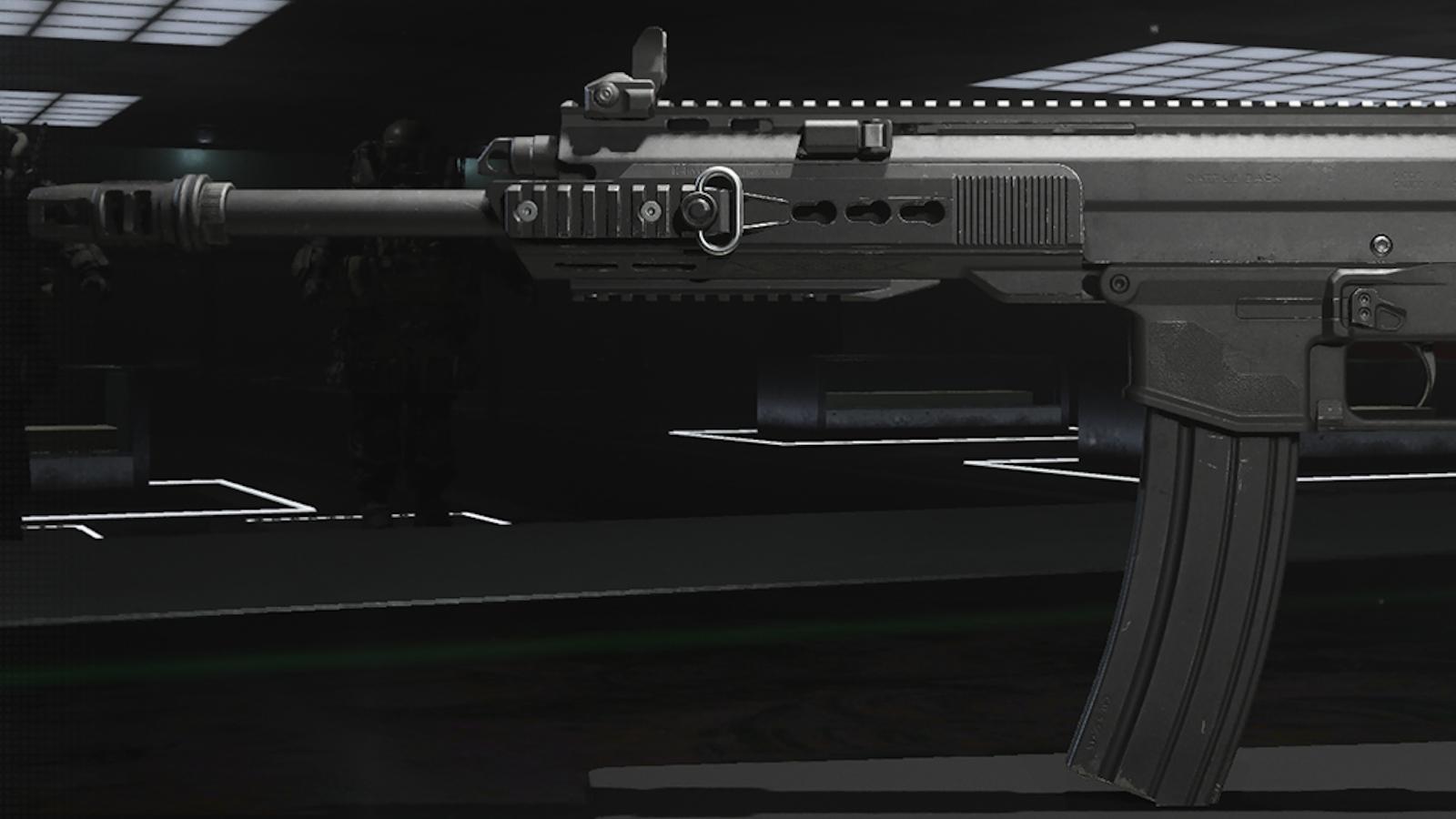 A side profile of the Sidewinder battle rifle in Modern Warfare 3.