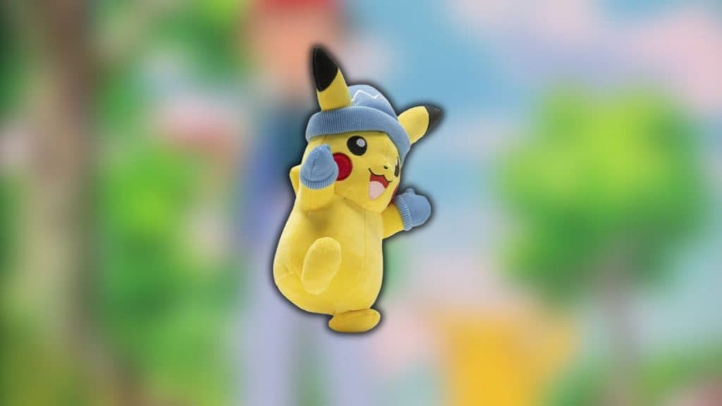 Pokemon Holiday Plush Pikachu Mittens - 8"