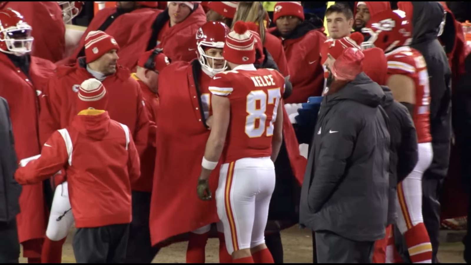 Travis Kelce shoves Chiefs head coach during Super Bowl LVIII tantrum