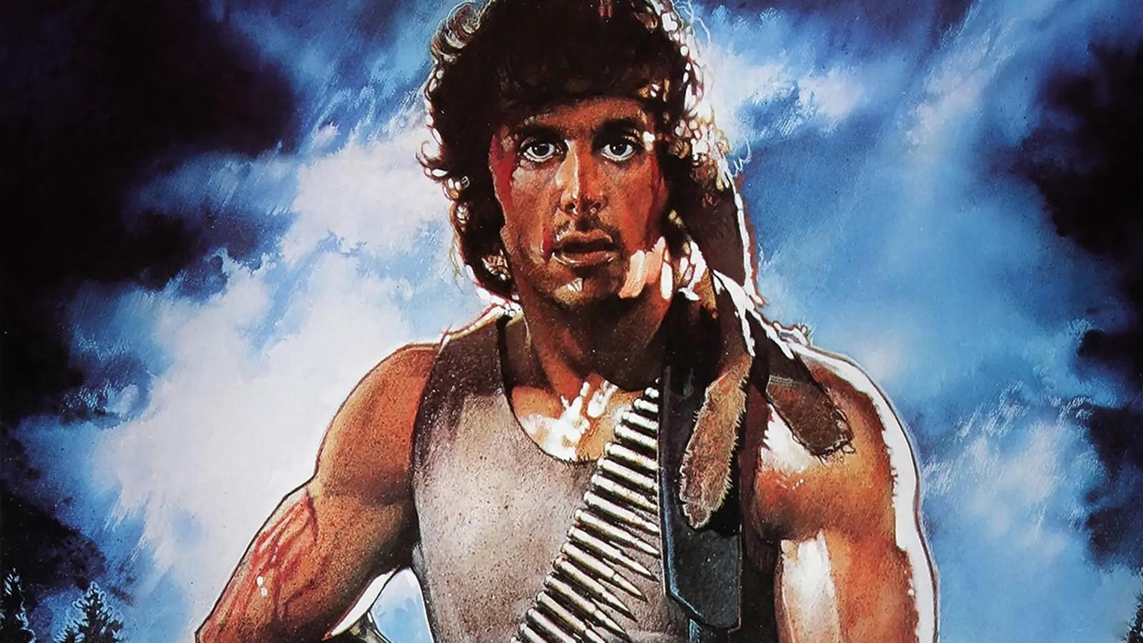 Sylvester Stallone as Rambo on the First Blood poster.