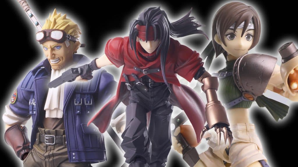 final fantasy 7 characters as figures, cid, vincent, yuffie