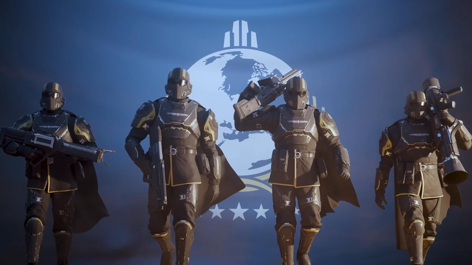 an image of some characters from Helldivers 2