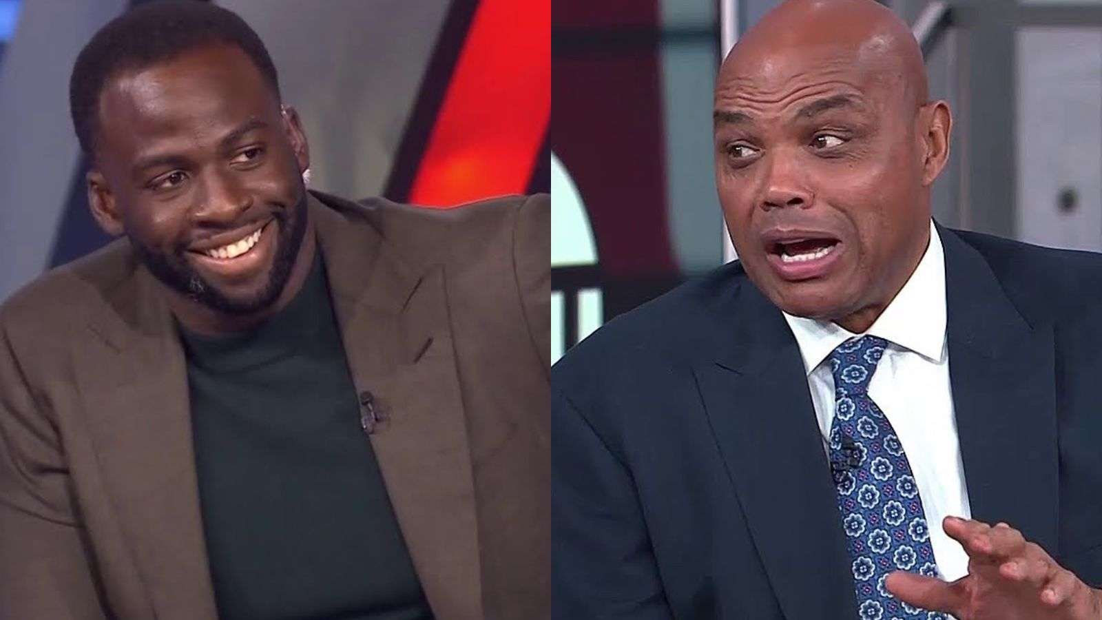 Draymond Green and Charles Barkley in separate episodes of TNT's Inside the NBA.