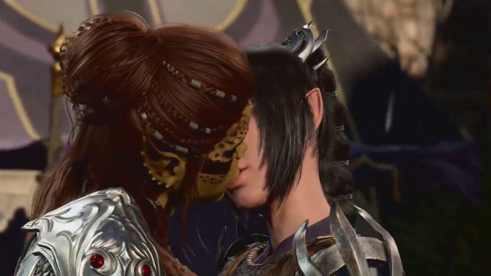 Lae'Zel and Shadowheart Kissing