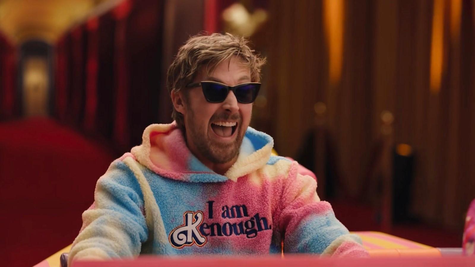 Ryan Gosling as Ken in the Oscars promo wearing a 'Kenough' sweater