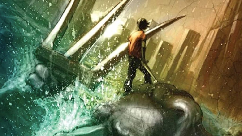 An image of Percy Jackson and The Lightning Thief cover art.