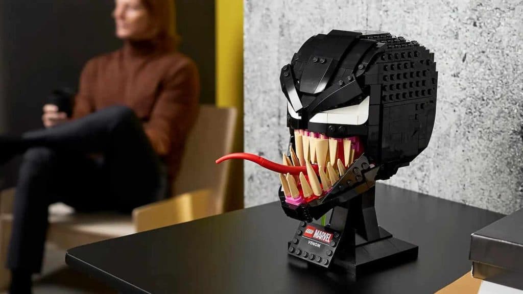 The LEGO Spider-Man Venom on display