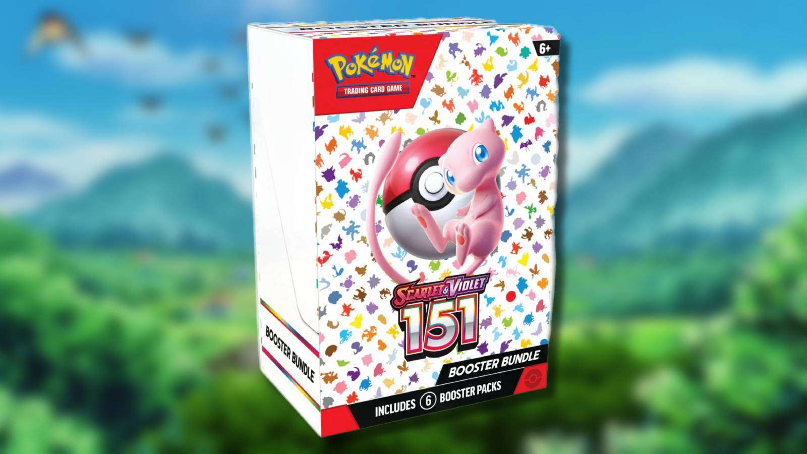 The Pokemon TCG 151 Booster Bundle is shown against a blurred background